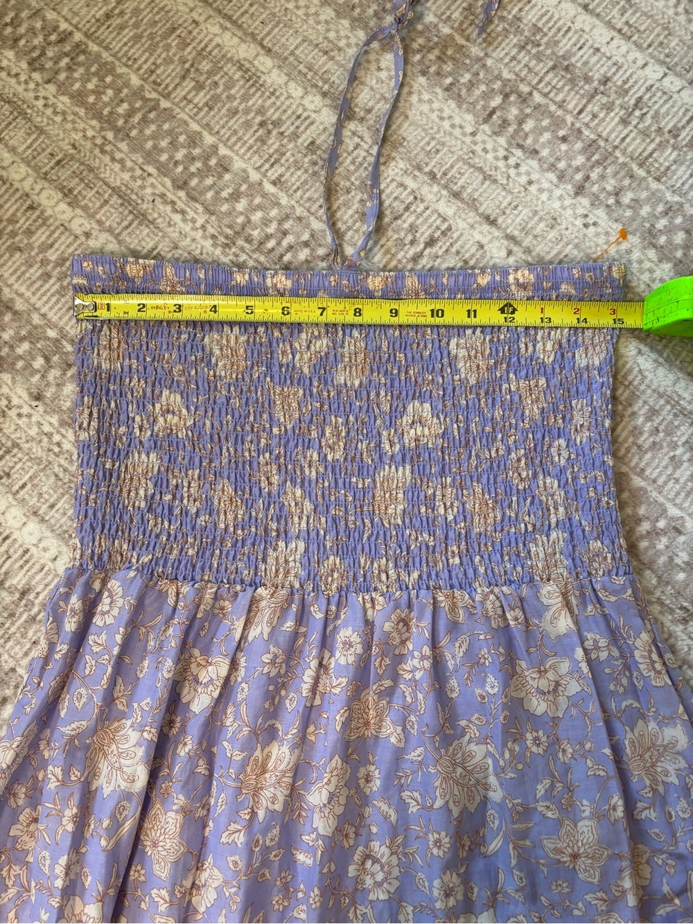 Shade & Shore Purple Floral Halter Smocked Wide-Leg Woven Dress M - Picture 4 of 6